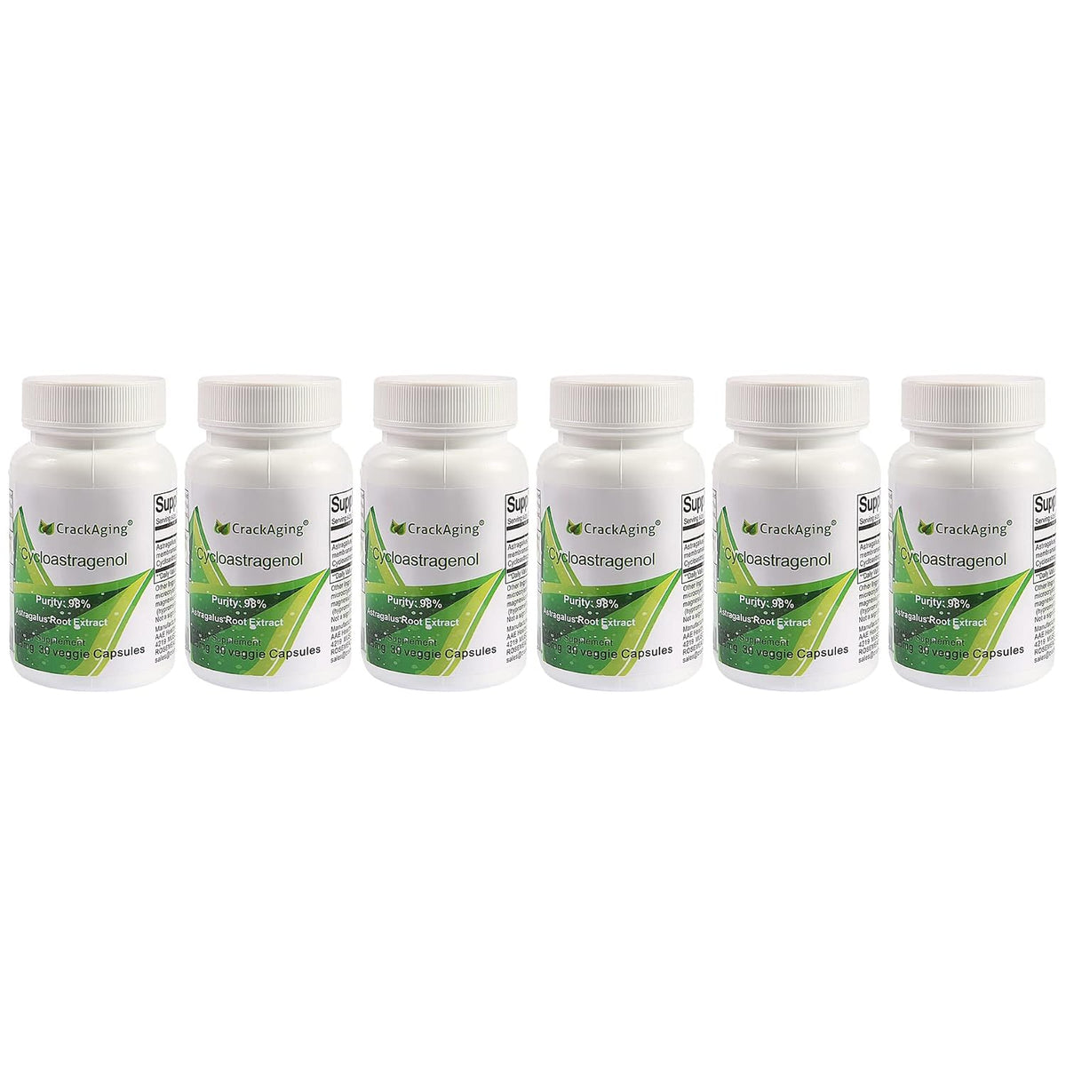 Crackaging Super-Absorption Cycloastragenol 98% 25mg – 180 Vegetable Capsules (6 Bottles) - görsel 1