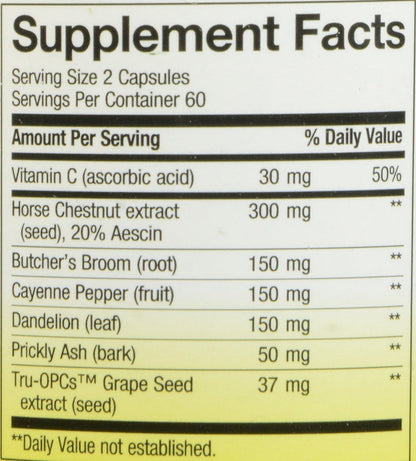 Nature's Way Leg Veins with Tru-OPCs™, 120 Vegetable Capsules