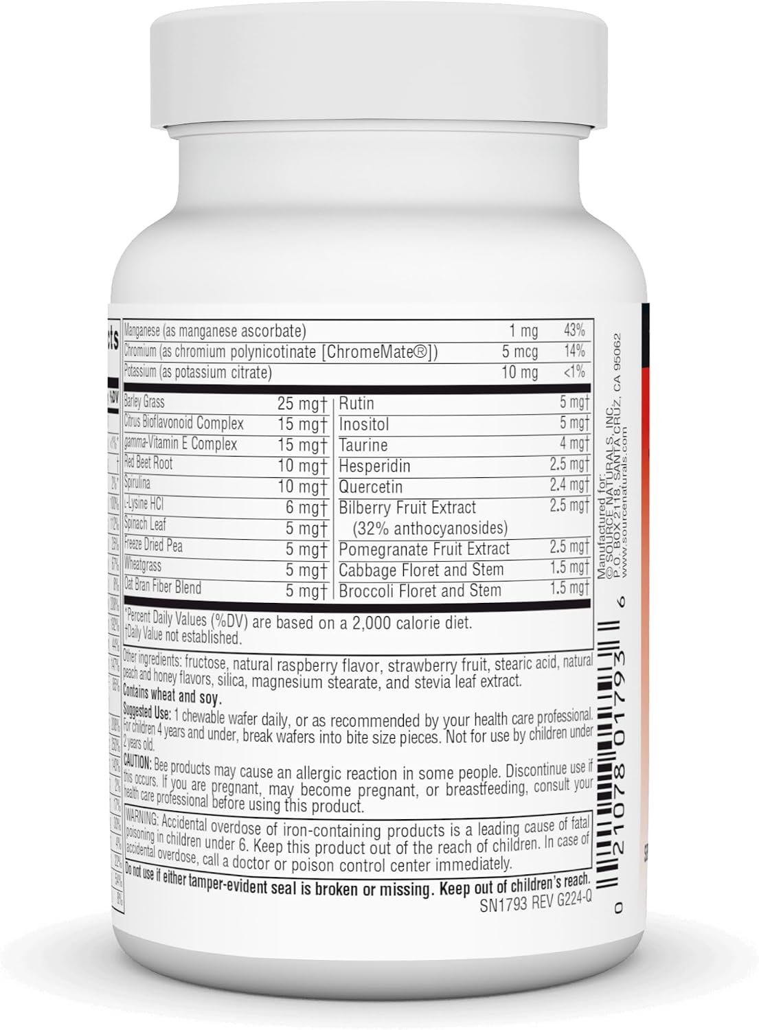 Source Naturals Mega-Kid Chewable Multi-Vitamin – Natural Berry – 30 Wafers - görsel 3