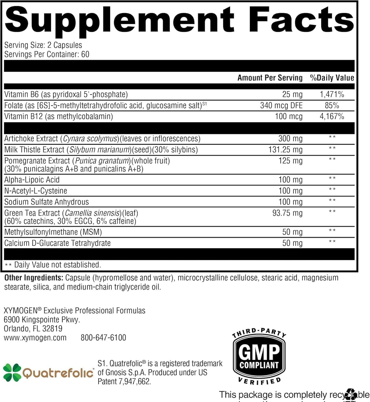 XYMOGEN MedCaps DPO – Activated B Vitamins with Botanical Blend for Liver and Metabolic Support – 120 Capsules - görsel 2