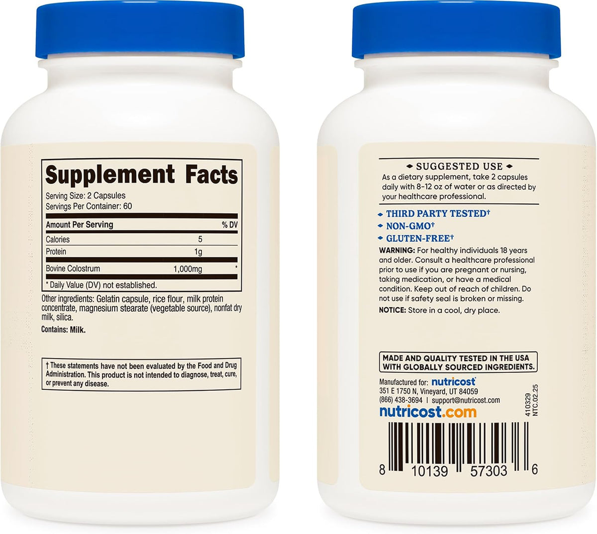 Nutricost Colostrum 1000mg, 120 Capsules - görsel 4