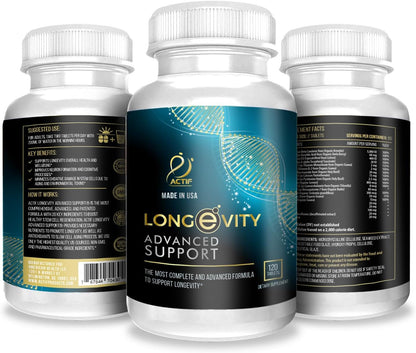 ACTIF Longevity Advanced Support - 20 Factors, Non-GMO, 2-Month Supply