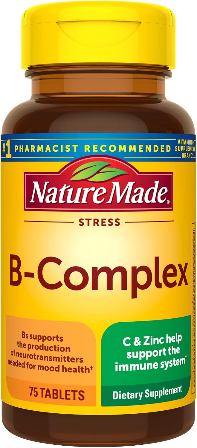 Nature Made Stress B Complex with Zinc, 75 Tablets per Bottle – Pack of 3 (225 Tablets) - görsel 4