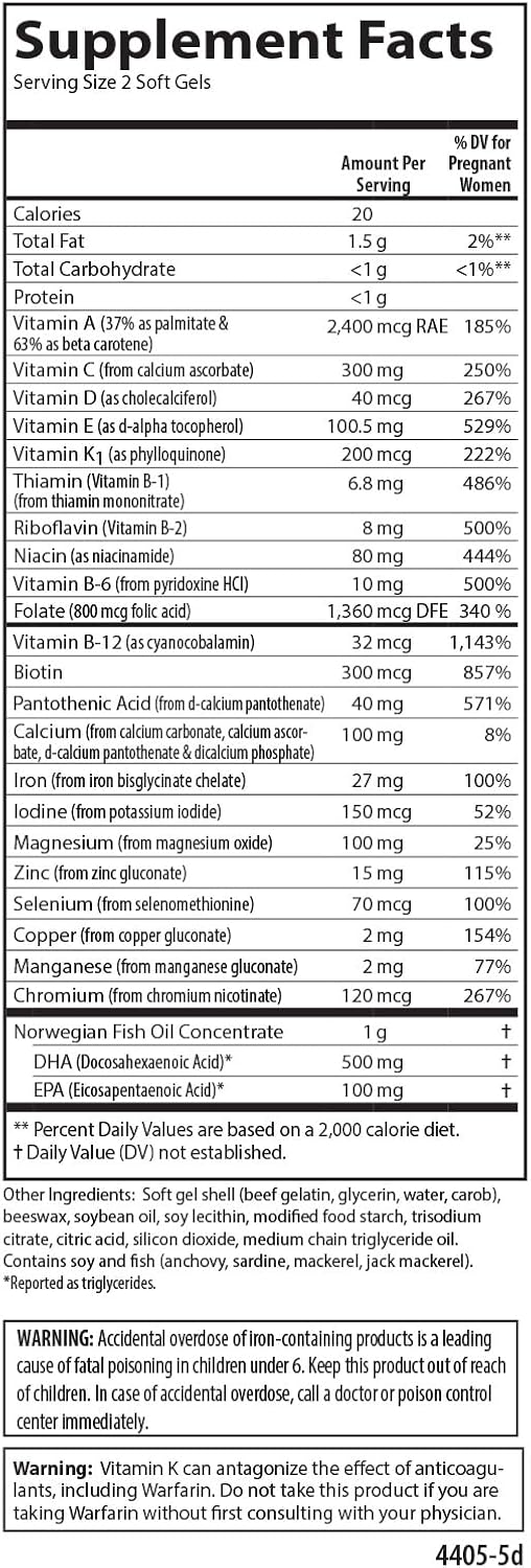 Carlson Labs Prenatal Multivitamin Tablets with DHA, 120 Count - görsel 7