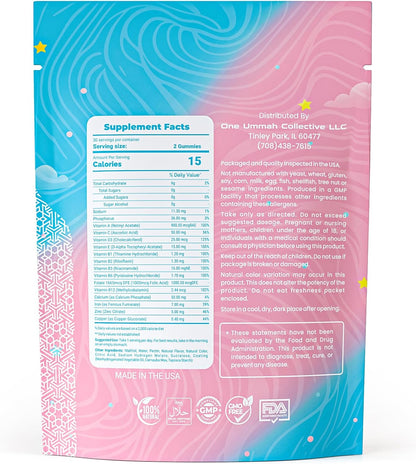 Halal Certified Prenatal Gummies - Essential Vitamins with Folate, DHA & Zinc