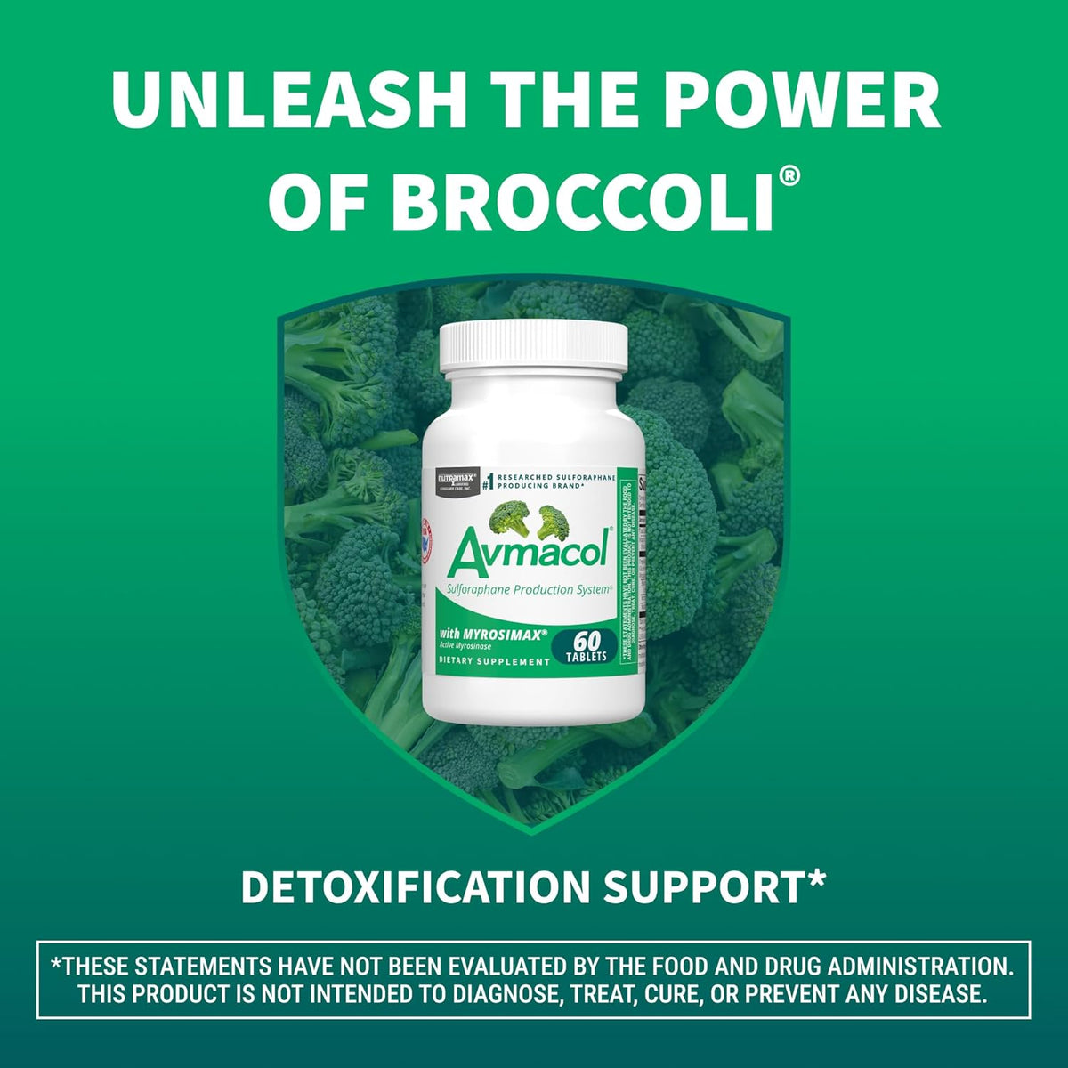 Nutramax Laboratories Avmacol #1 Researched Sulforaphane-Producing Brand for Detoxification with Glucoraphanin and Active Myrosinase, Adults and Children, 60 Tablets - görsel 4