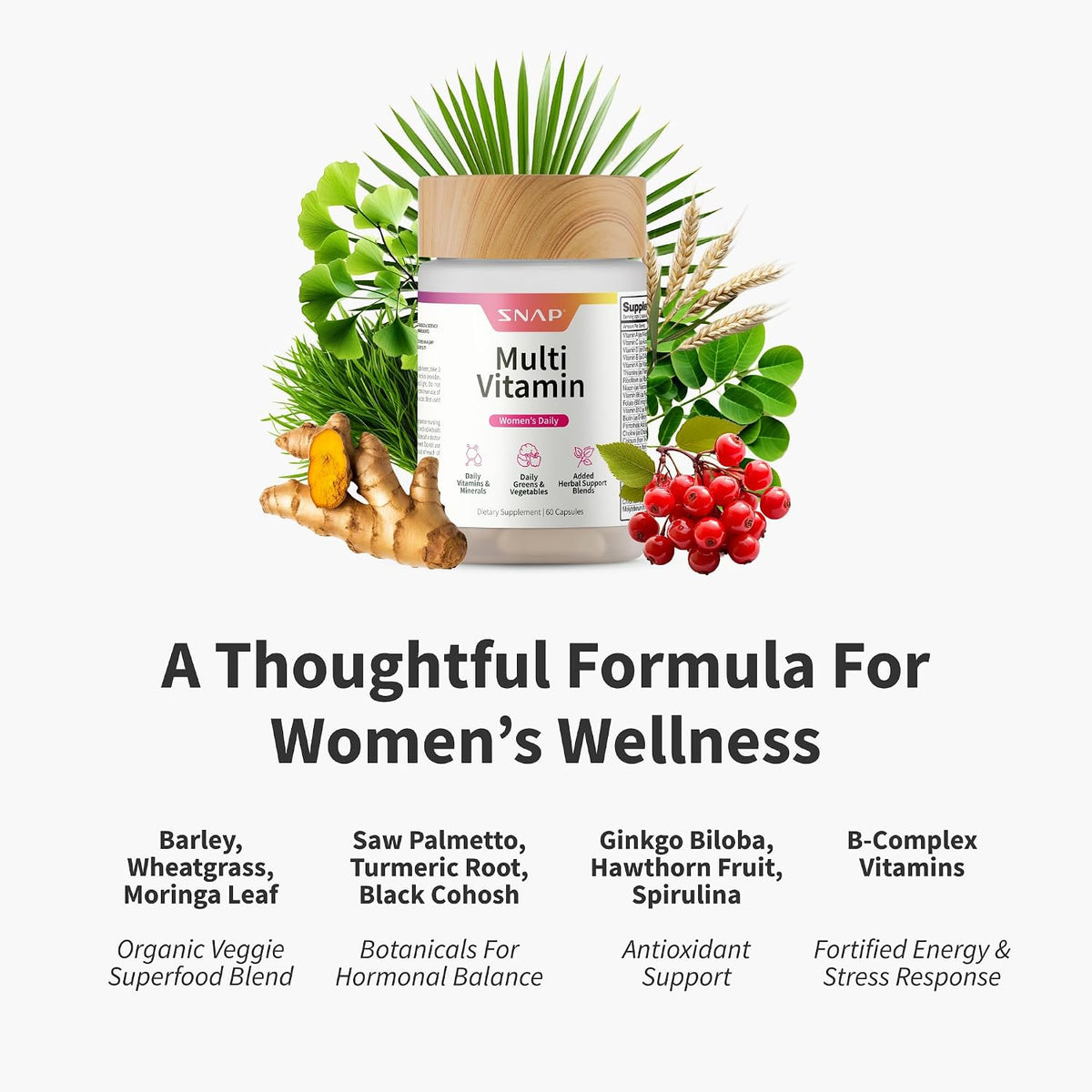 Snap Supplements Daily Multivitamin for Women, 60 Capsules - görsel 3