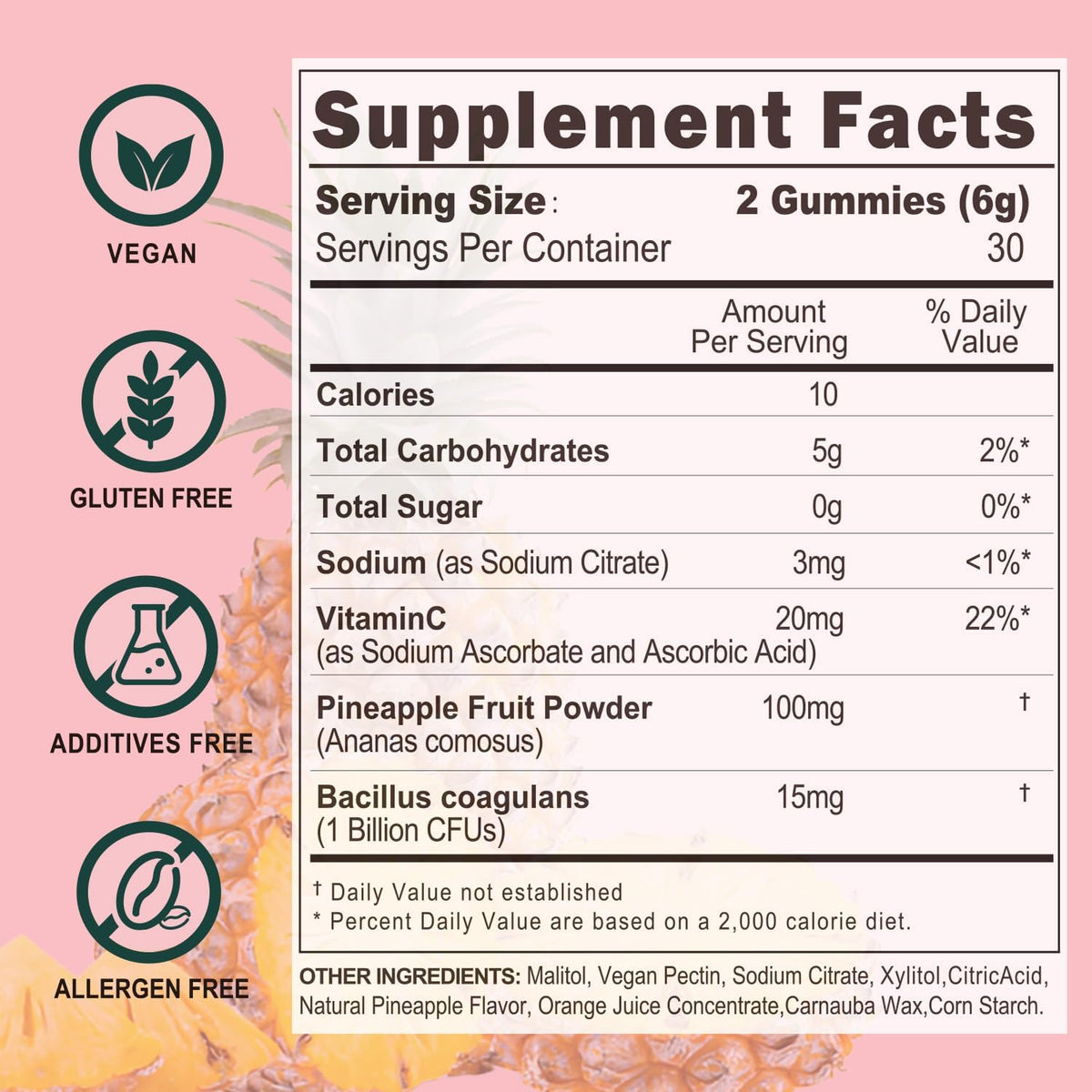 Premium Feminine Balance Gummies - Women's pH Balance & Vaginal Probiotics Support with Immune Support - Vegan, Gluten-free - Hawaiian Pineapple Flavour (60 Count) - görsel 2