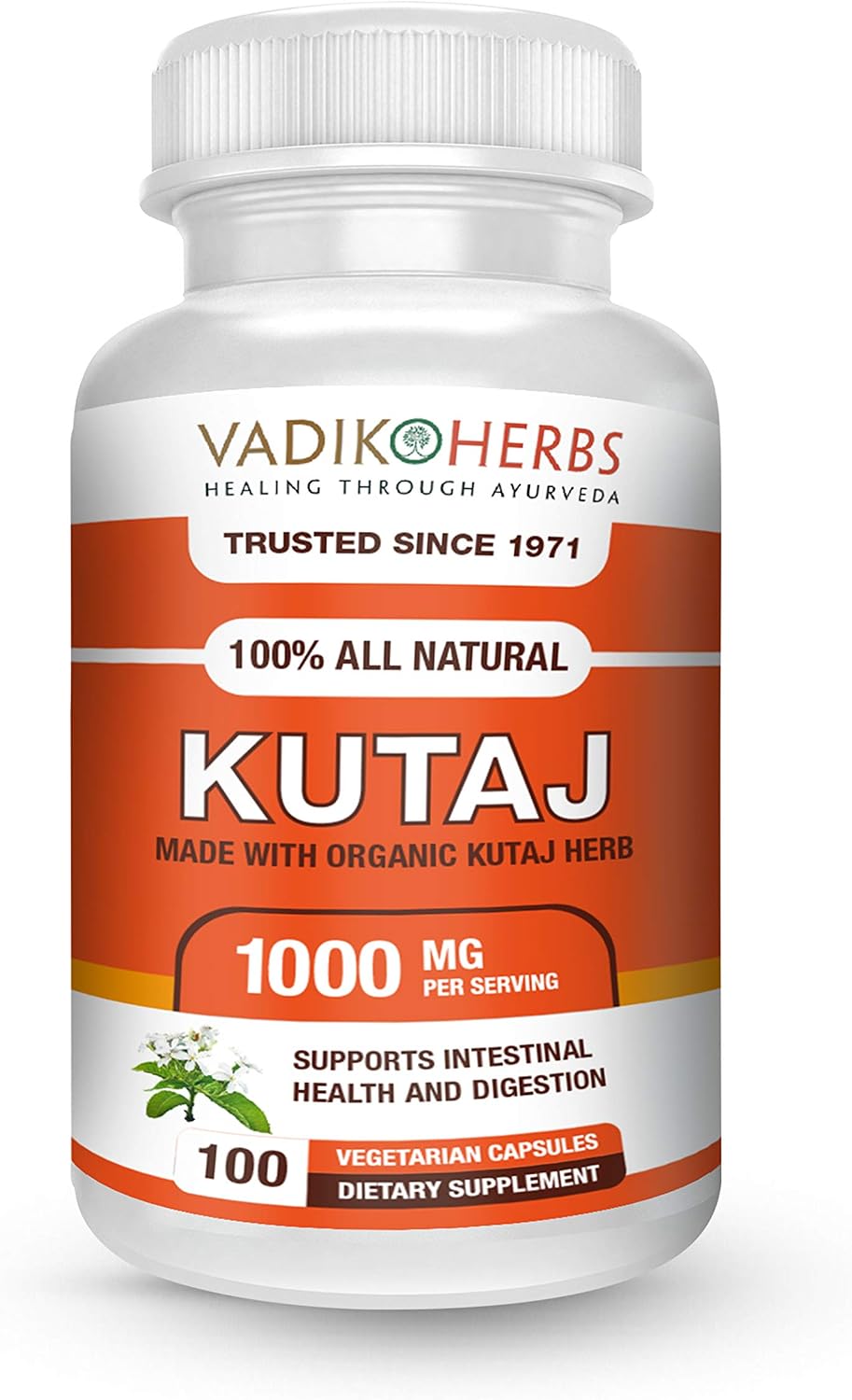 Vadik Herbs Kutaj (Holarrhena Antidysenterica) 100 Vegicaps - Digestive Support - görsel 1