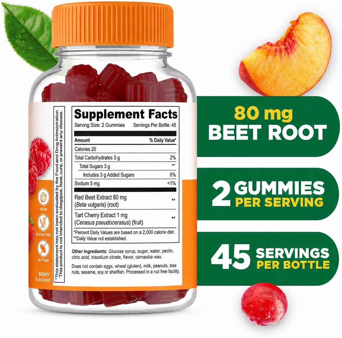 Lifeable Beetroot Gummies - Great-Tasting Beetroot Chewables - Vegetarian Beetroot Chews for Adults, Men and Women - 90 Gummies - görsel 2