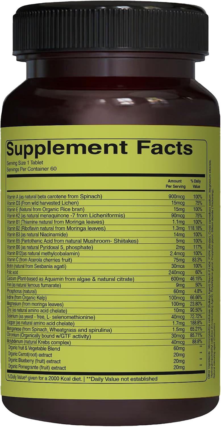 Pure Nutrition Whole Food Multivitamin for Women | 60 Tablets | One-A-Day | 100% NRV | 24 Natural Vitamins and Minerals - görsel 6
