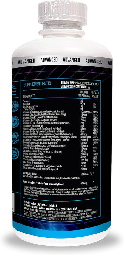 ACTIF Liquid Daily Multivitamin for Men Age 30+ with 40 Advanced Factors, Non-GMO, 946ml