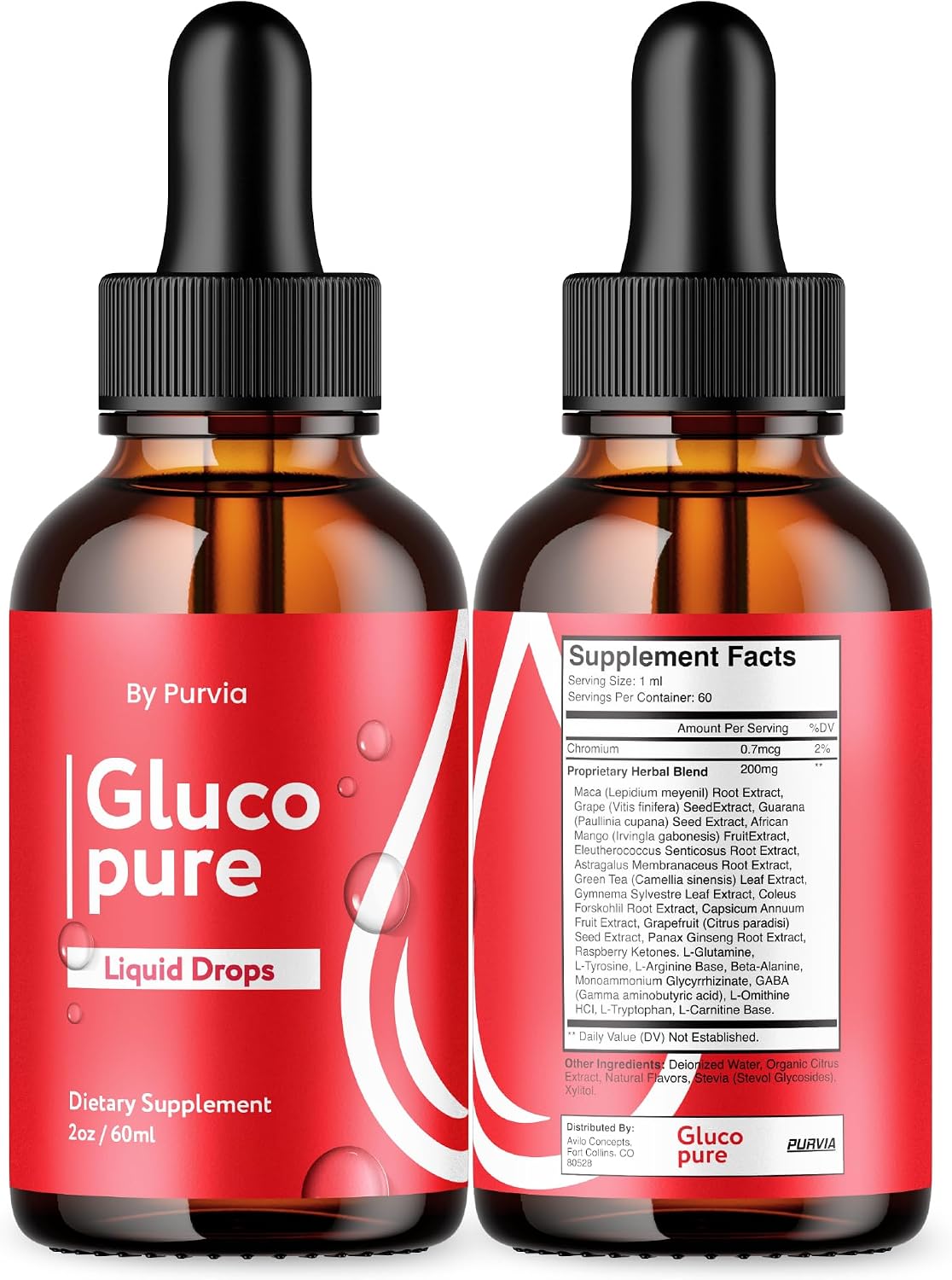 Gluco Pure Liquid Drops - Advanced Formula Supplement (2-Pack) - görsel 2