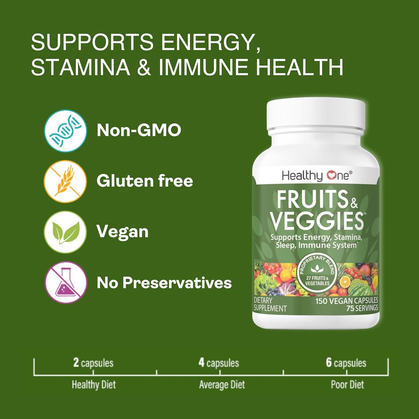 Fruits & Veggies Formula - 27 Premium Whole Foods - Organic - 120 Capsules - görsel 8