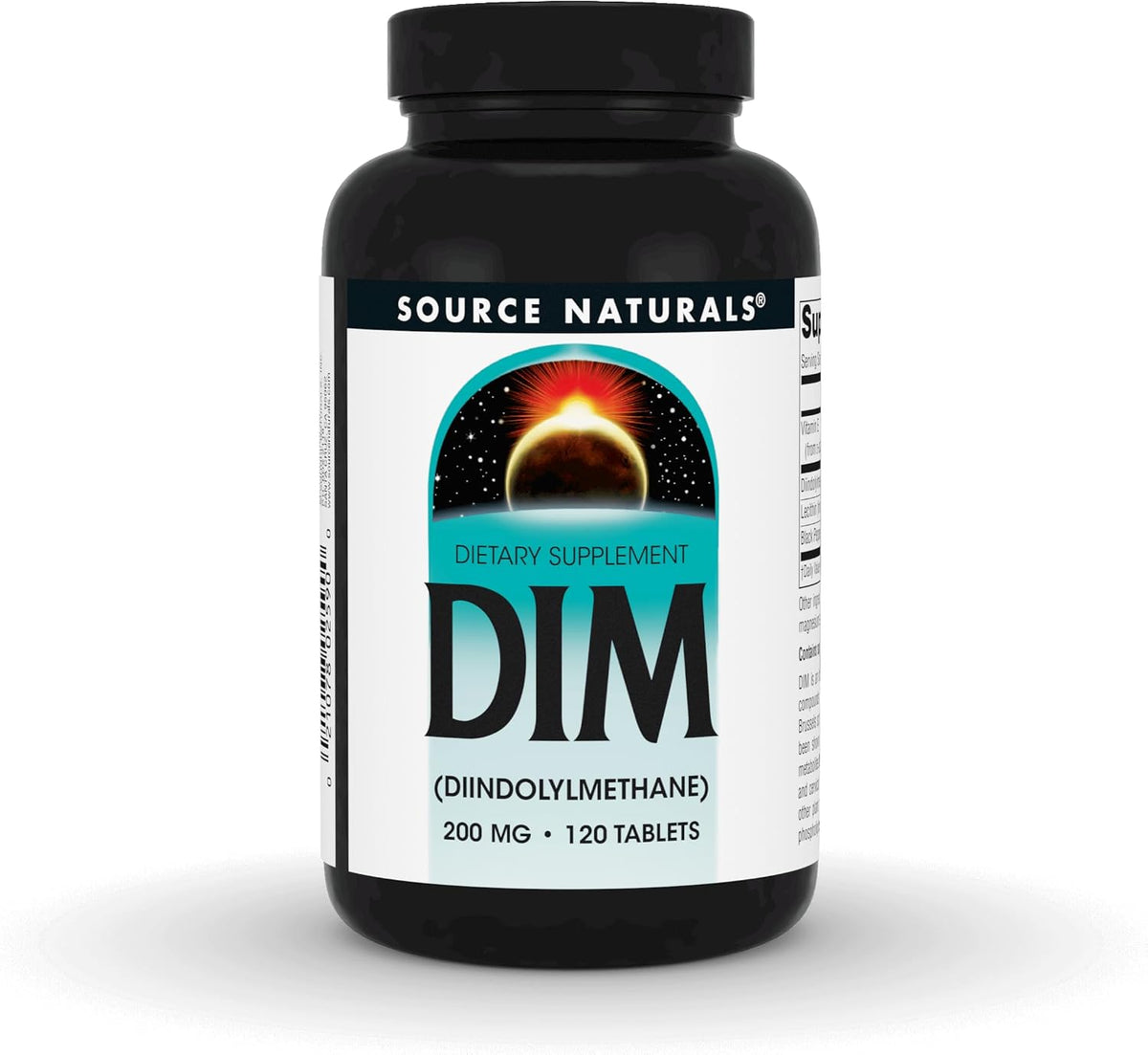 Source Naturals DIM (Diindolylmethane) 200mg with BioPerine and Vitamin E – 120 Tablets - görsel 1