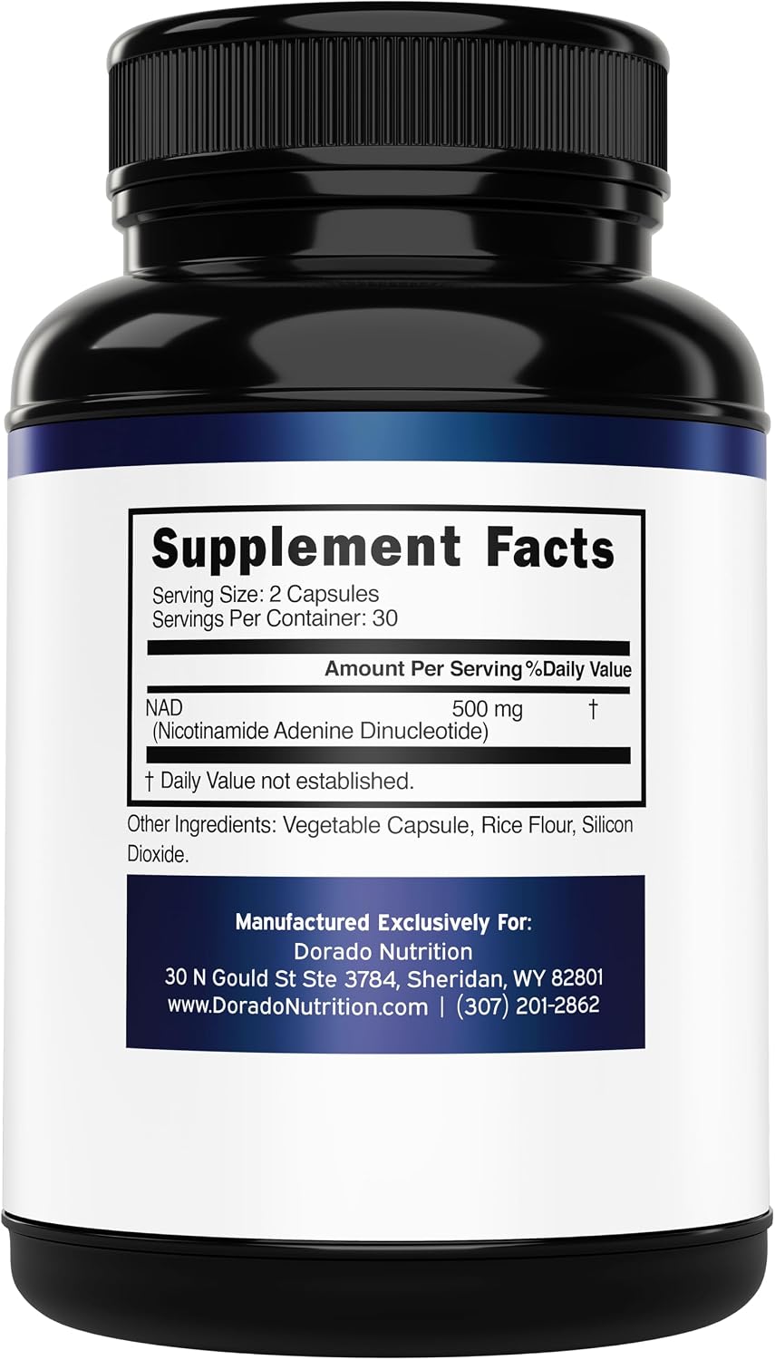 NAD+ Supplement (500mg) - Nicotinamide Adenine Dinucleotide for Women and Men - Third-Party Tested, Vegan, Non-GM - 60 Capsules - görsel 2