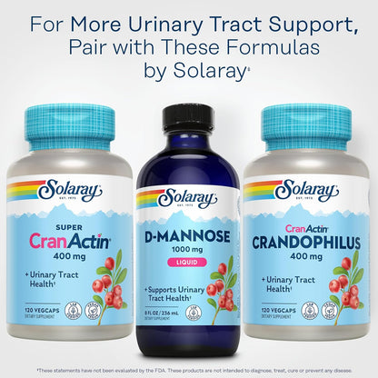 SOLARAY D-Mannose 1000 mg Liquid Formula with CranActin Cranberry Extract and Vitamin C