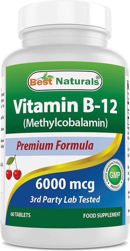 Best Naturals Vitamin B12 6000 mcg, 120 Tablets
