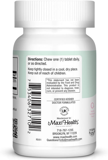 Maxi Health Chewable Vitamin D3 2000 IU Supplement - Delicious Natural Bubble Gum Flavour - Supports Normal Calcium Absorption, Immune Function and Bone Health