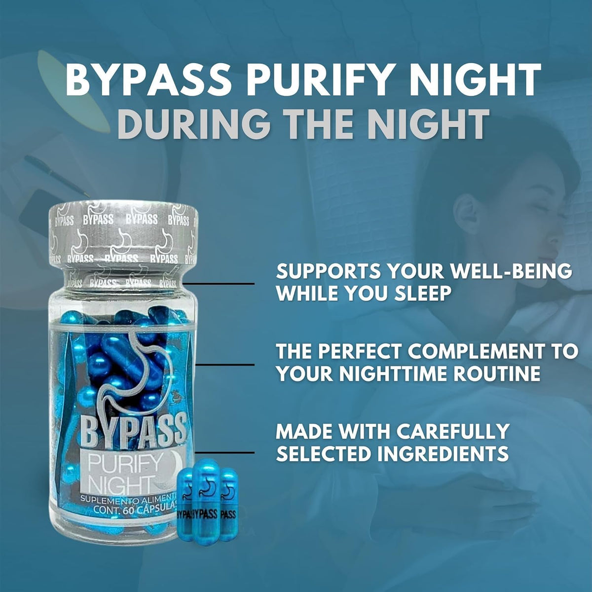 Dendas Bypass Purify Night - Bottle of 60 Capsules - görsel 5