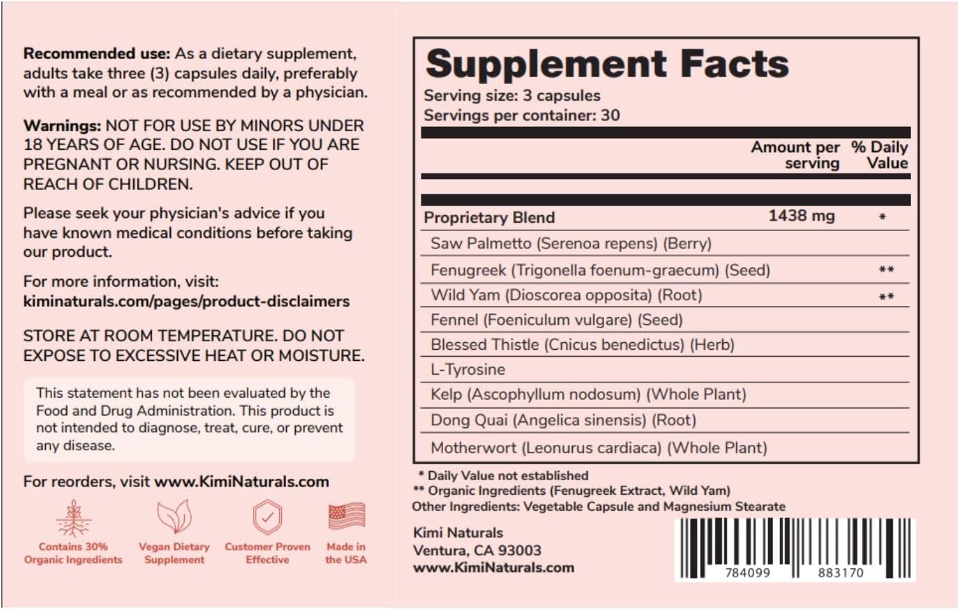 KIMI Naturals Breast Max Plus - Breast Support Supplement with Fenugreek, for Breast Firmness, 90 Capsules - görsel 8