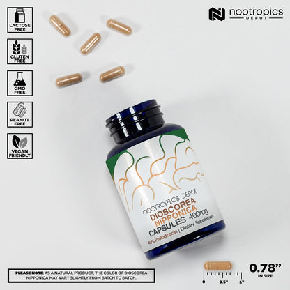 Nootropics Depot Dioscorea nipponica Capsules, 400mg, 40% Protodioscin, Wild Yam, 180 Count