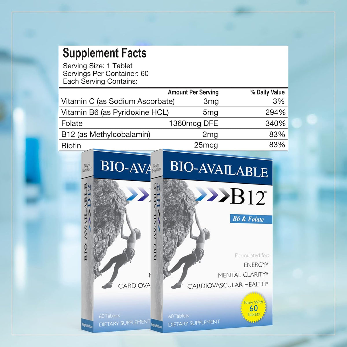Wellgenix Bio-available Sublingual B12 - 60ct (2 Pack) - Daily Multivitamin with Vitamins C, B6, B12, Folate & Biotin - görsel 7