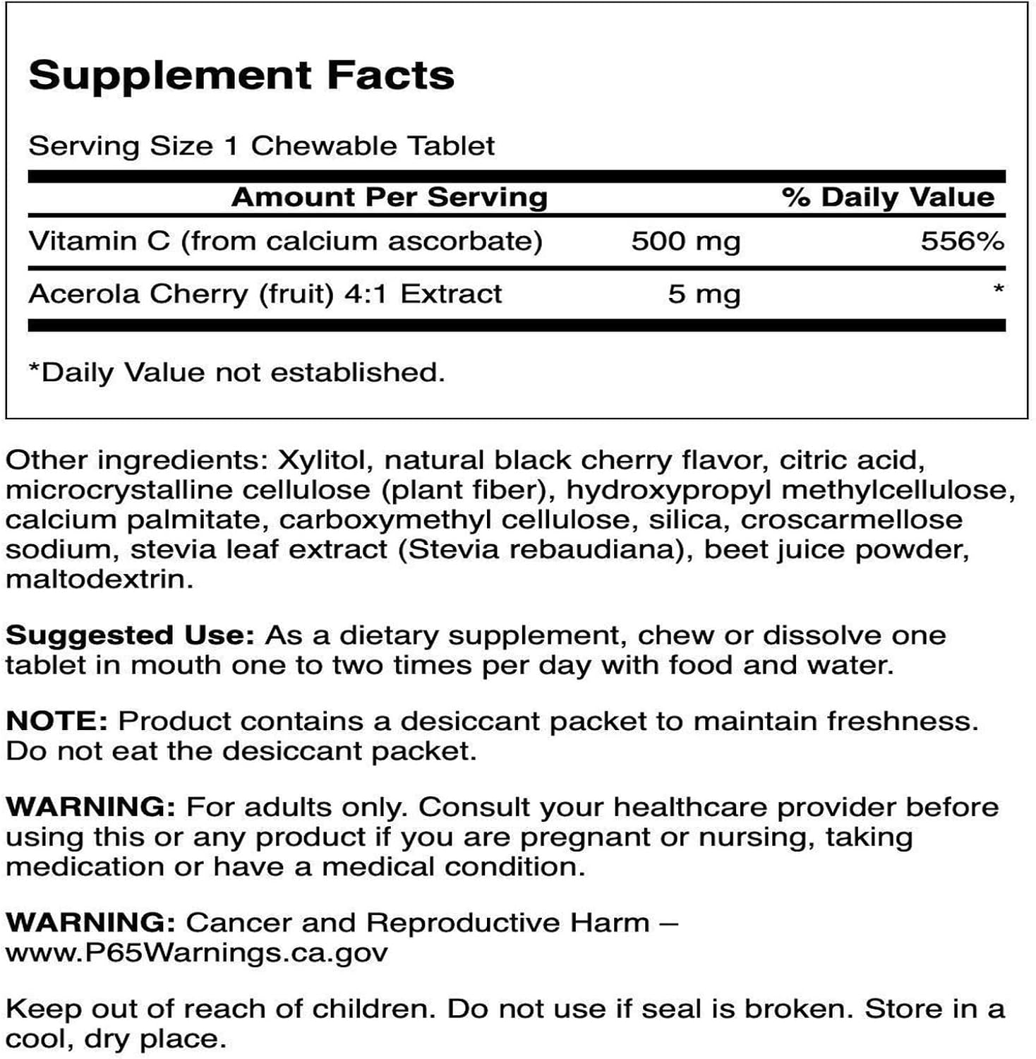 Swanson Sugar-Free Chewable Vitamin C Cherry 60 Chewables - görsel 2