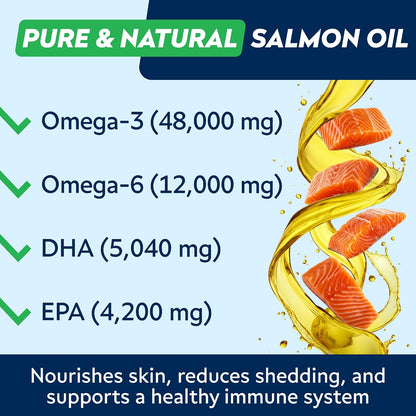 STRELLALAB Fish Oil Omega-3 6 9 Chews for Dogs - Allergy and Itch Relief - Skin and Coat Supplement - 360 Treats