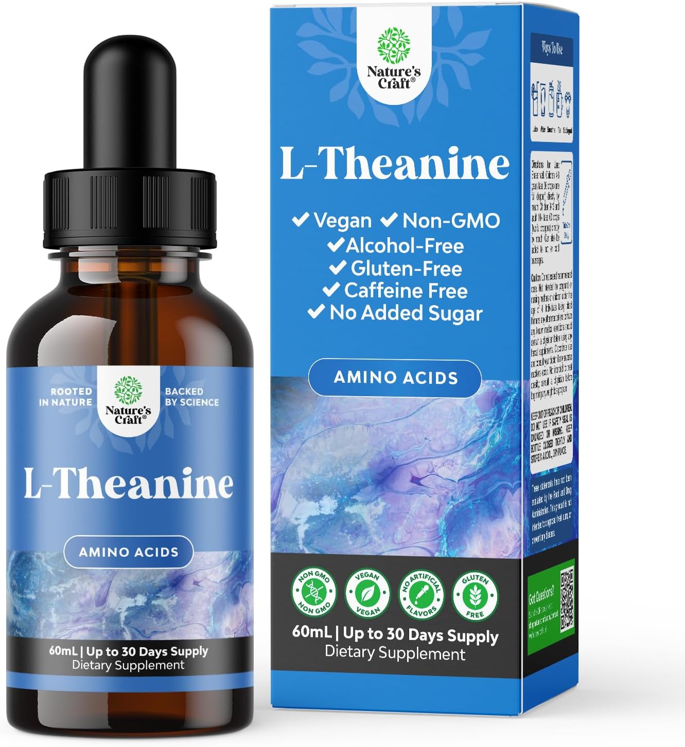 Natures Craft L-Theanine Liquid Drops - 200mg with Chamomile, 60 ml - görsel 1