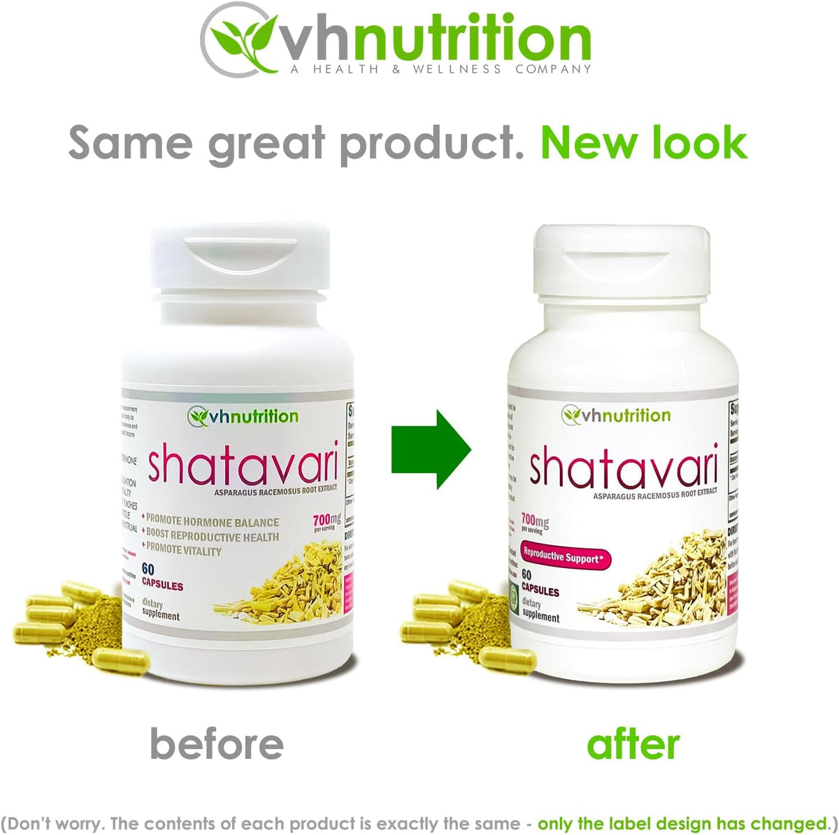 VH Nutrition Shatavari — 700mg Asparagus Racemosus Extract — Women's Wellness Support — 60 Capsules - görsel 2