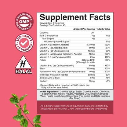 Natures Craft Women's Multivitamin Gummies - Daily Gummy Vitamins for Energy and Immune Support, 90 Count
