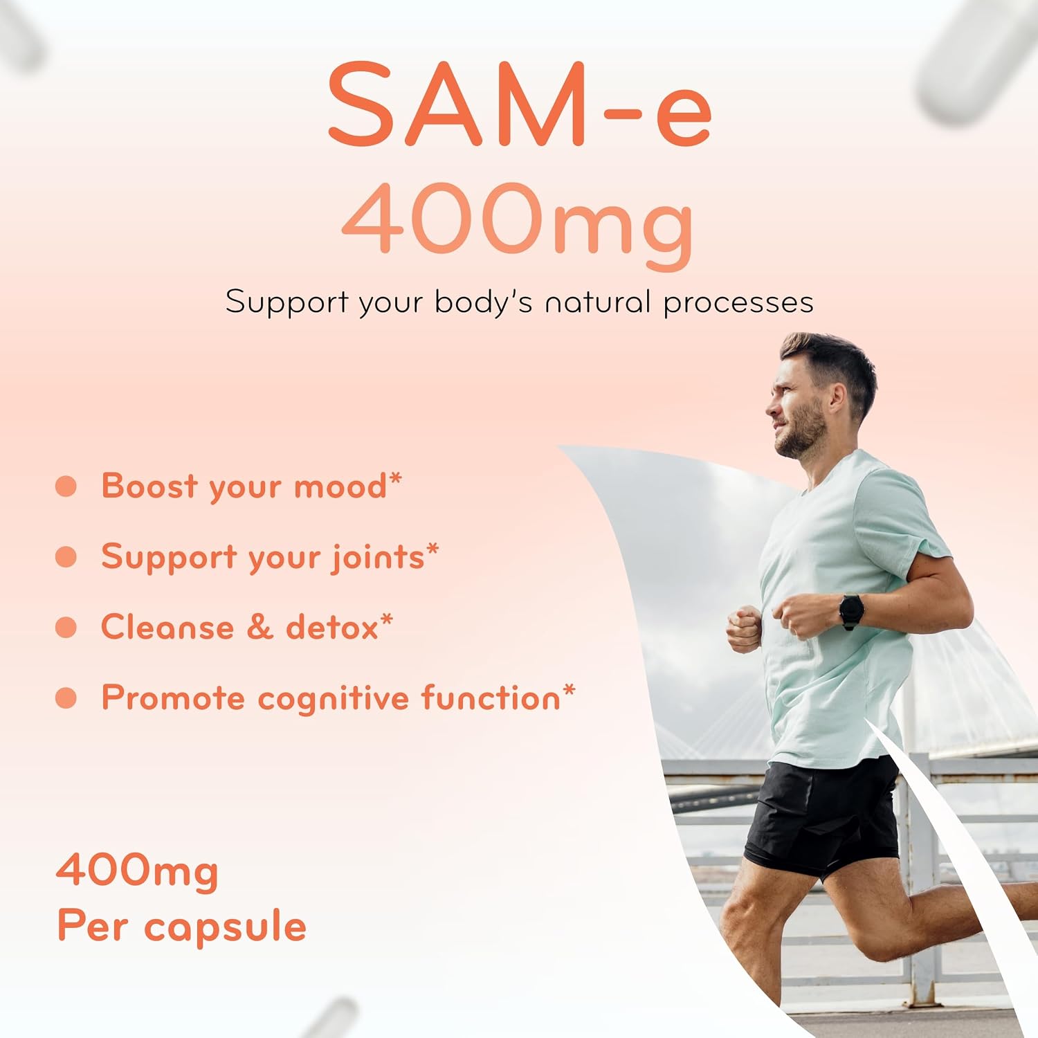 Clear Formulae Bioactive SAM-e 400mg - High-Strength SAM-e Food Supplement with Biologically Active S,S Form - Vegan, Non-GM, Preservative-Free - 90 Capsules - görsel 4