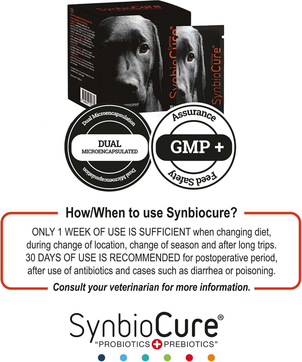 SynbioCure Probiotics & Prebiotics for Dogs - Powder Supplement with 200 Billion CFU - 30 Sachets - görsel 2