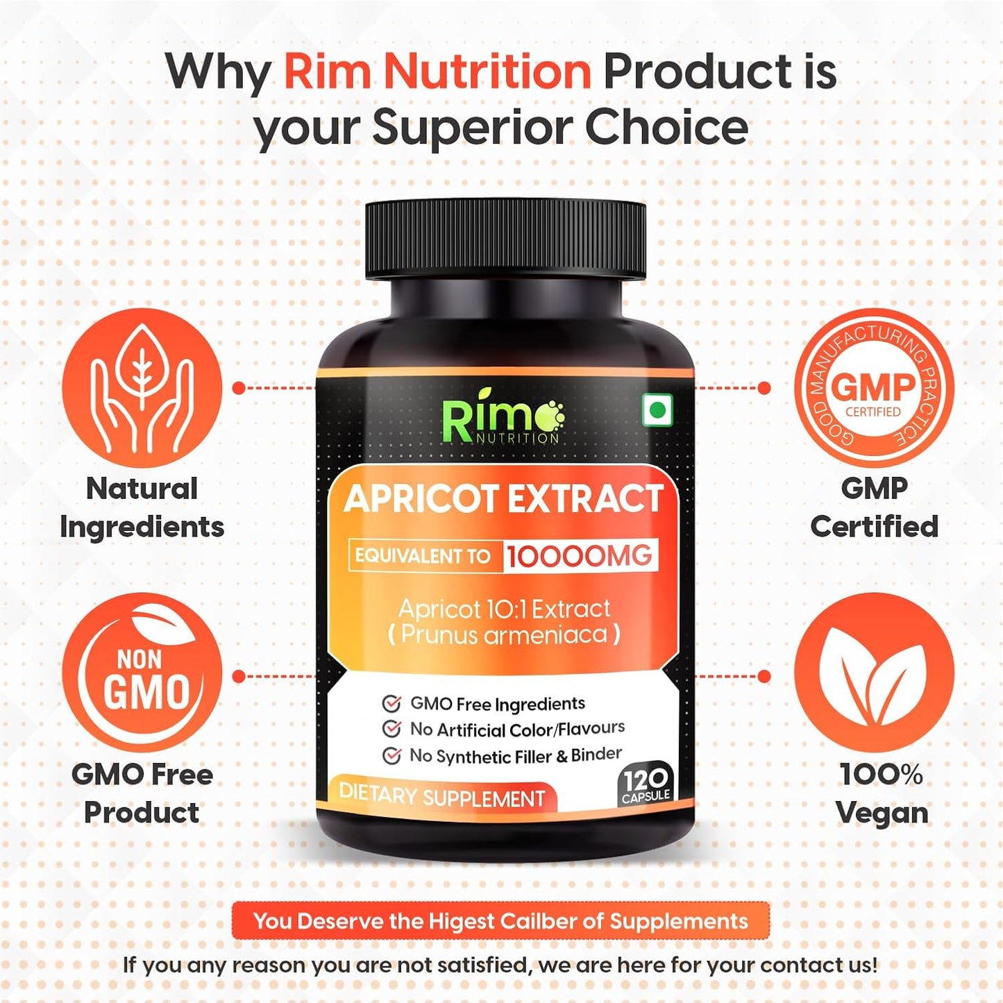Rimo Nutrition Apricot Capsules – 120 Capsules - görsel 4