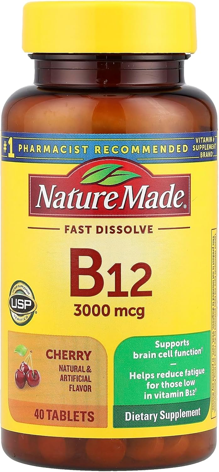 Nature Made Sublingual Vitamin B12 3000 mcg Micro-Lozenges, 40 Count - görsel 1