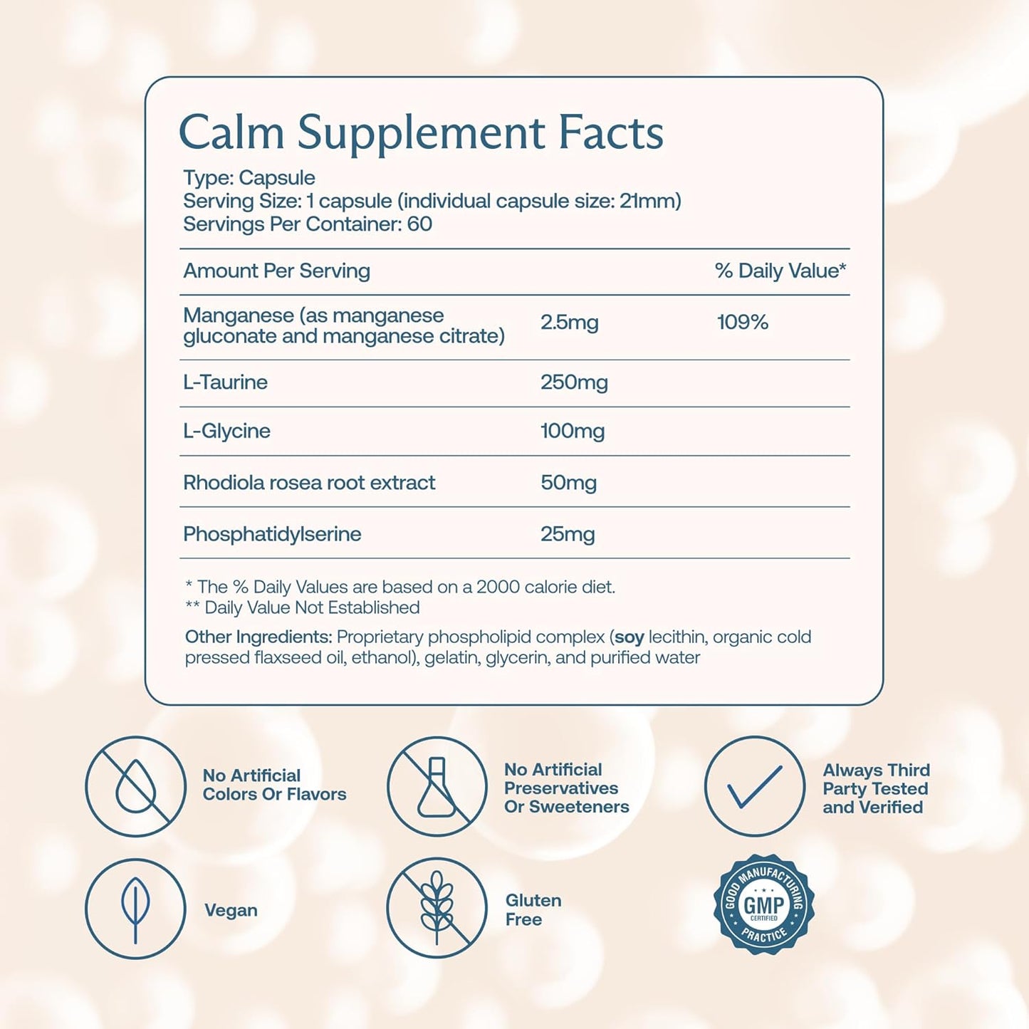 BodyBio Calm - Natural Stress Relief Blend, 60 Capsules - görsel 2