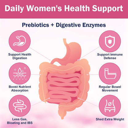 Vaginal Probiotics for Women – 100 Billion CFUs with Prebiotics, Digestive Enzymes, Cranberry & D-Mannose – Supports pH Balance & Urinary Tract Health – 90 Capsules
