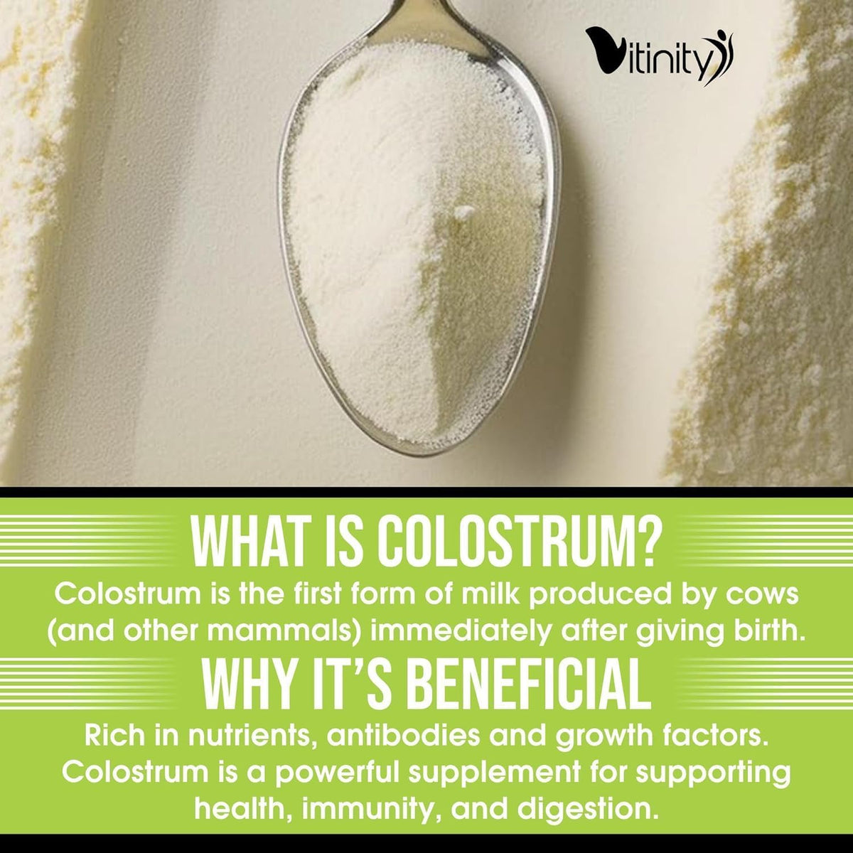 VITINITY Grass Fed Bovine Colostrum Powder – Natural IgG Supplement for Gut Health, Immune Support & Muscle Recovery | Pure Colostrum Superfood, Unflavoured (90g) - görsel 9