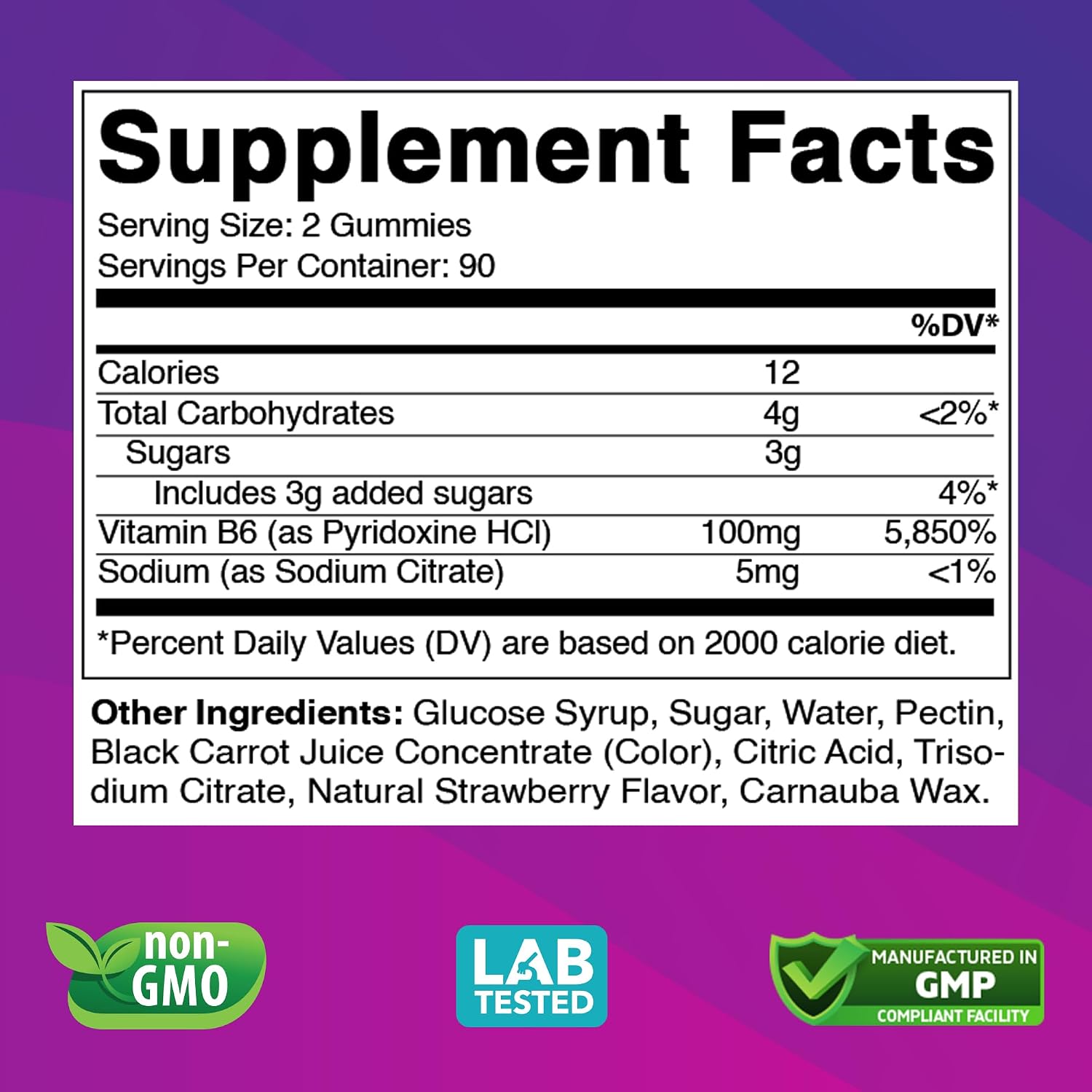 Vitabod Extra Strength Vitamin B6 Gummies 100mg – 180 Pectin-Based Gummies – Supports Energy Metabolism and Nervous System Health – Non-GMO - görsel 2