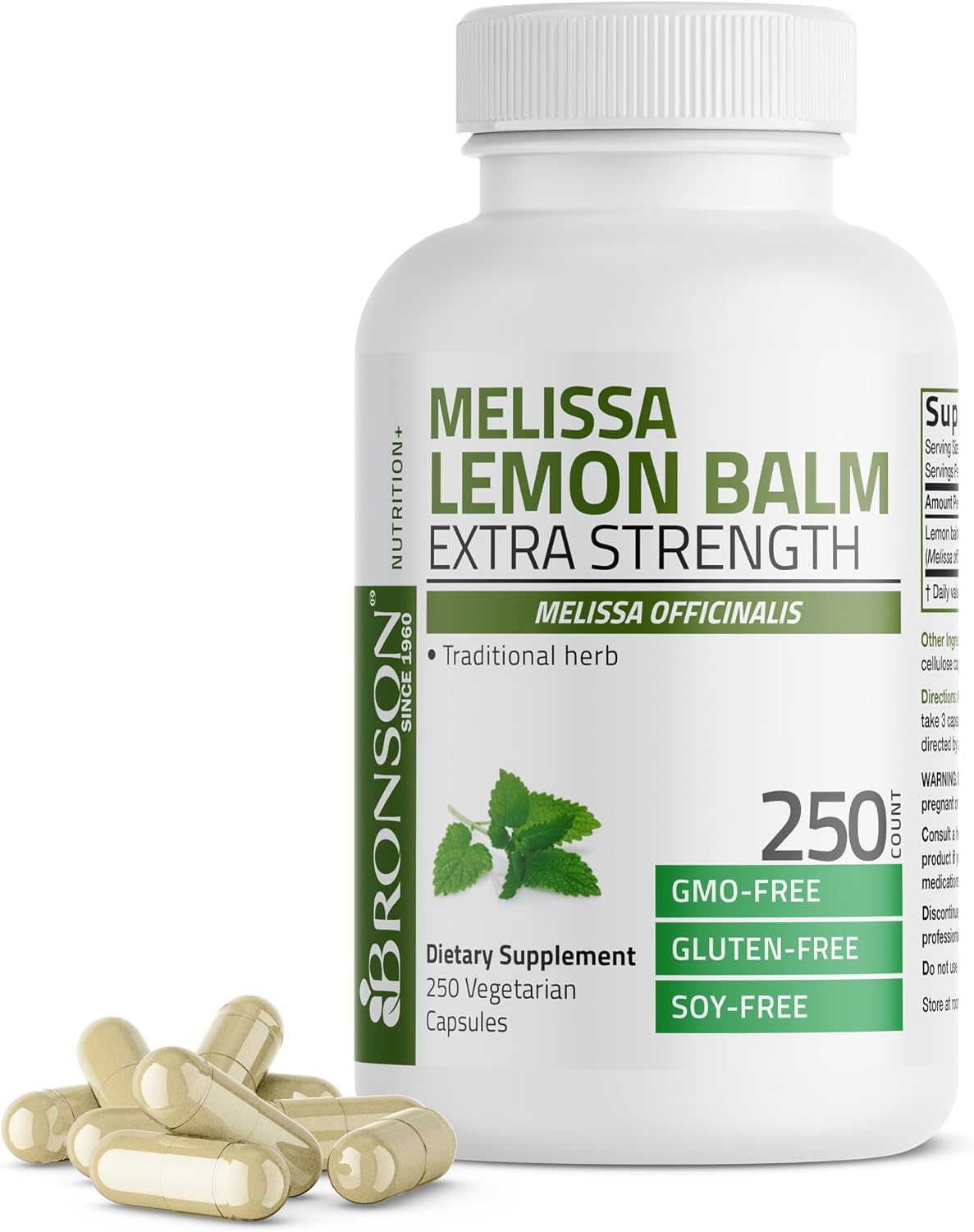 Bronson Melissa Lemon Balm Extra Strength, Non-GMO, 120 Vegetarian Capsules - görsel 7