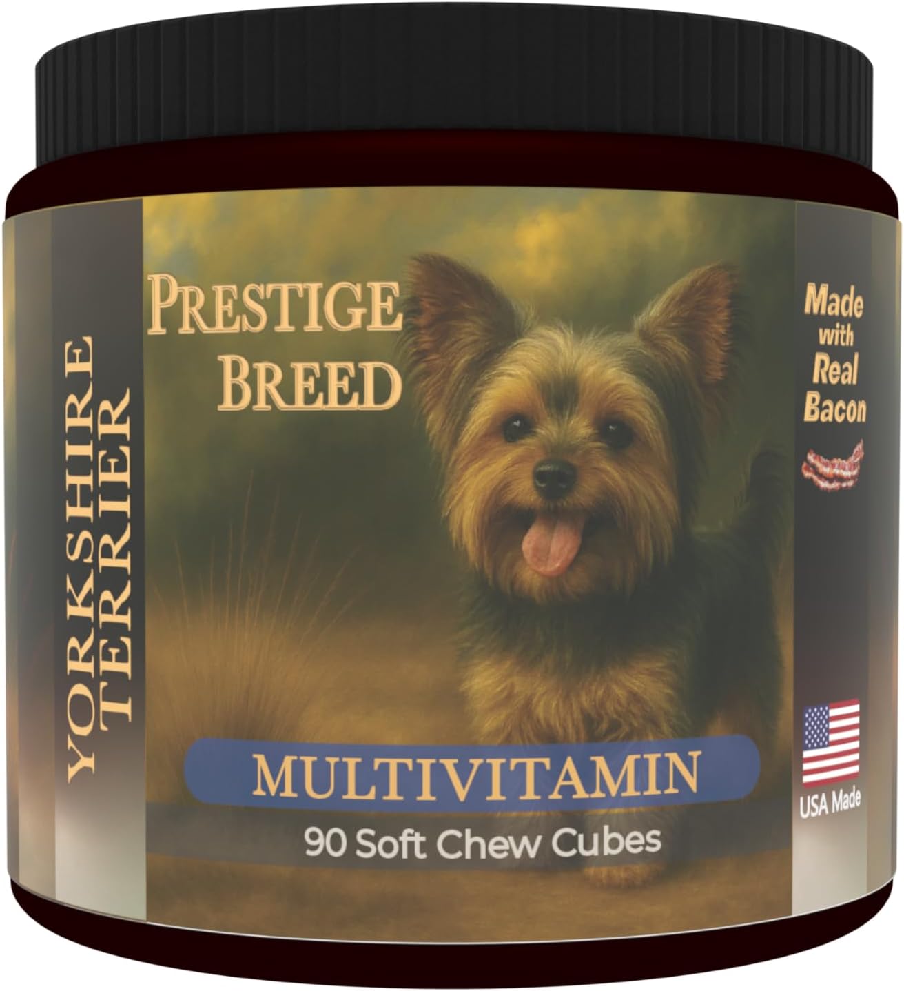 Prestige Breed Multivitamins, Balanced Nutrition for Your Yorkie, 90 Count, Made in the USA with Real Bacon - görsel 1