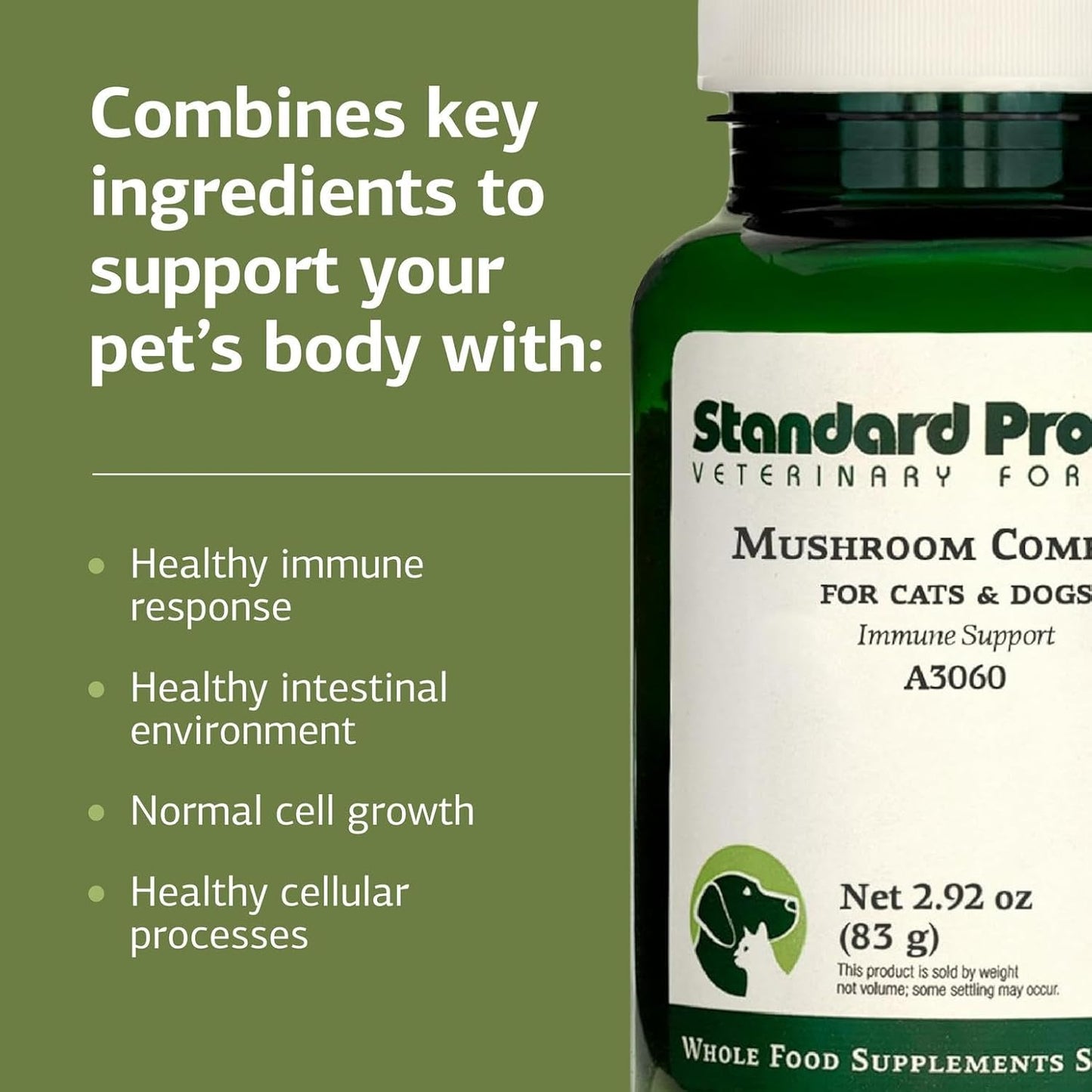 Standard Process Mushroom Complex for Dogs & Cats – Immune Support with Lion's Mane and Bovine Colostrum - görsel 4
