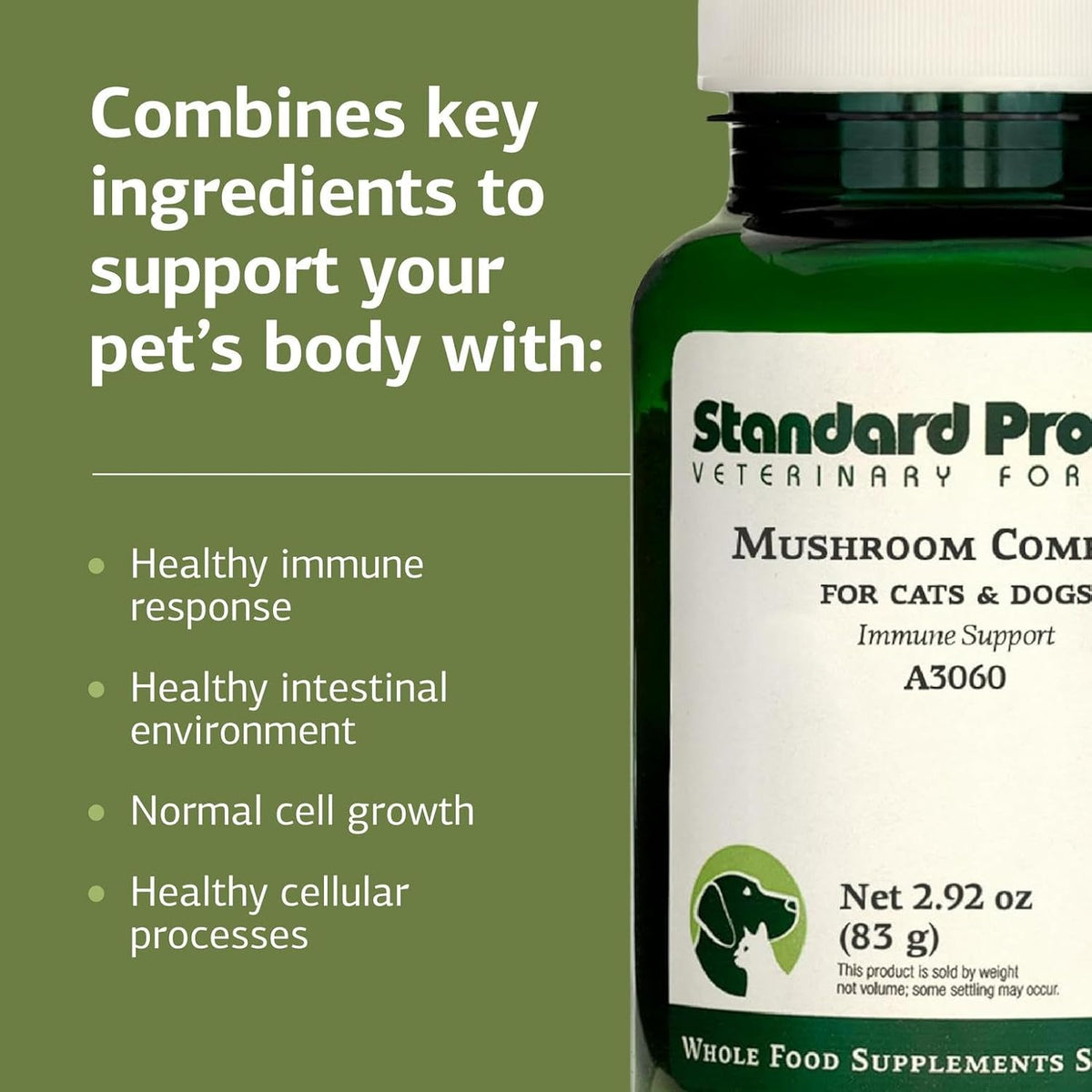 Standard Process Mushroom Complex for Dogs & Cats – Immune Support with Lion's Mane and Bovine Colostrum - görsel 4