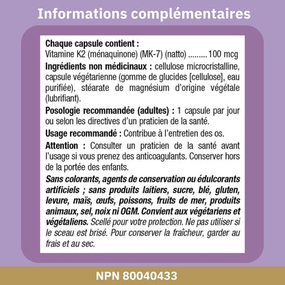 Bioclinic Naturals - Vitamin K2 100 mcg - 90 Vegetarian Capsules