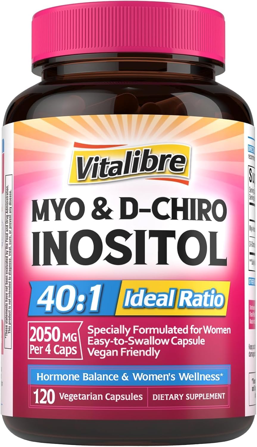 Vitalibre Inositol Supplement, Myo-Inositol & D-Chiro Inositol for Women, 40:1 Ideal Ratio, Hormonal Support and Women’s – Image 10