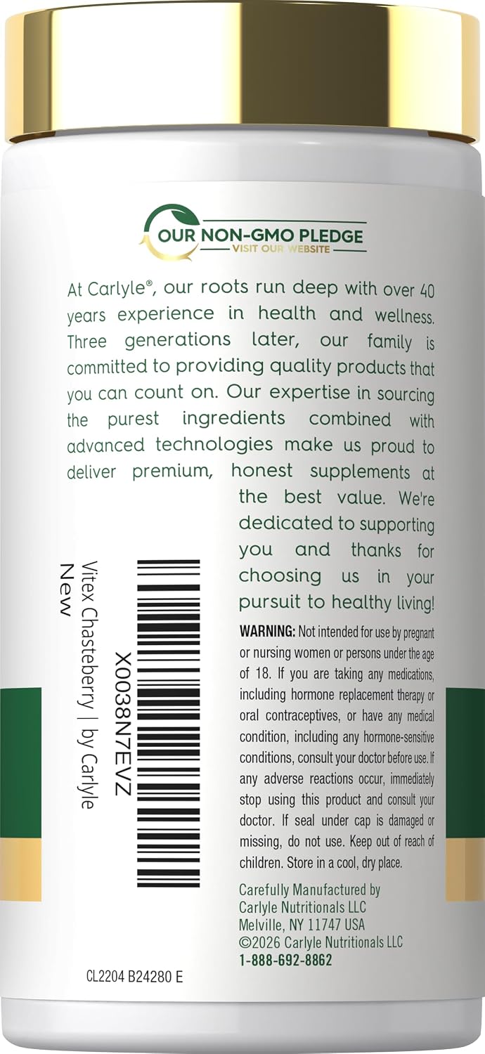 Carlyle Vitex Chasteberry Supplement, 150 Capsules - görsel 3