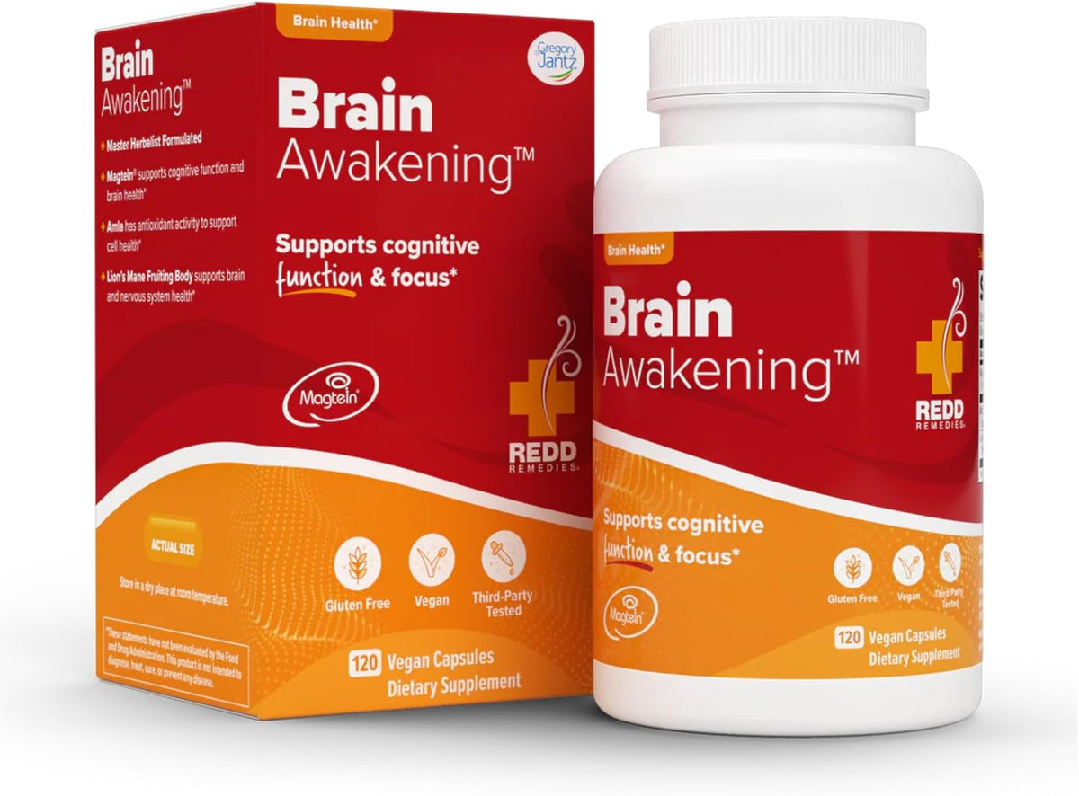 Redd Remedies Brain Awakening – Cognitive Function & Focus Support, 120 Vegan Capsules - görsel 1