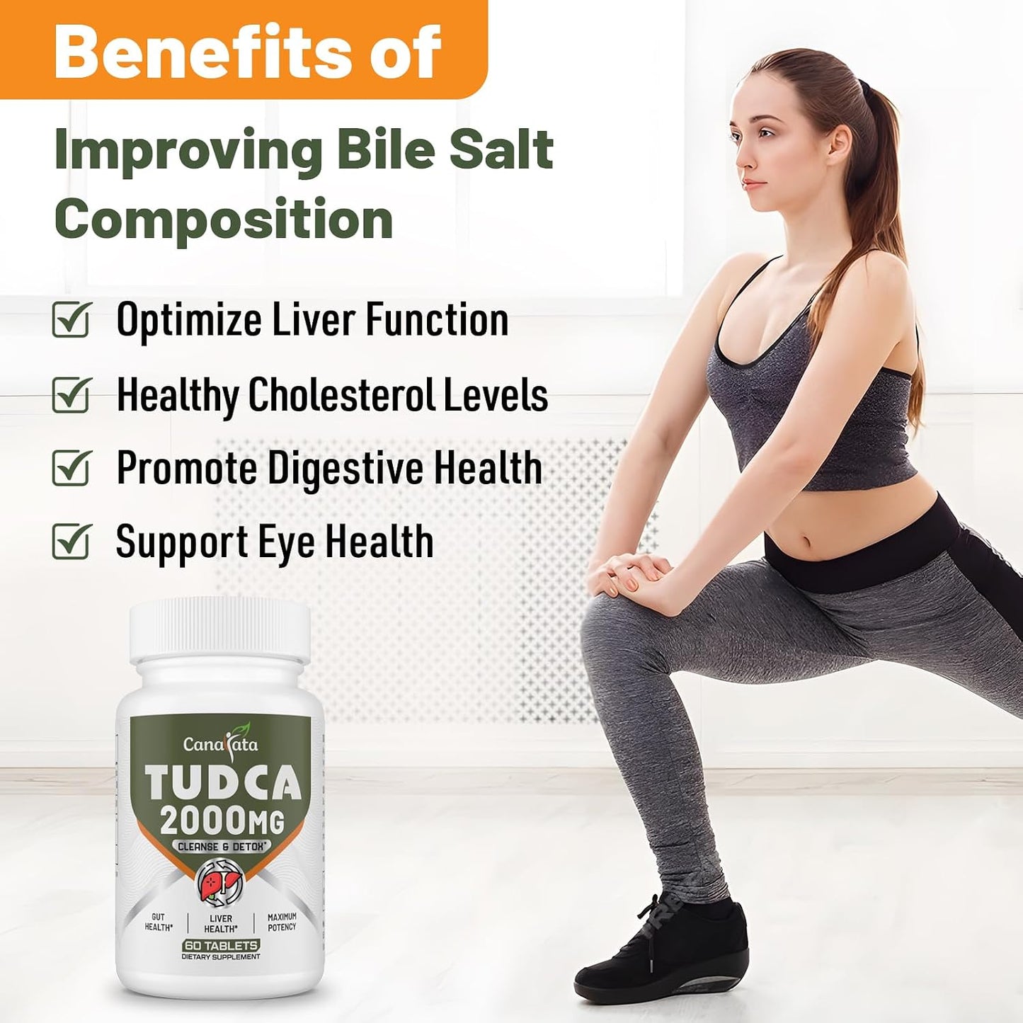 Canarata TUDCA 2000mg - Liver Support Bile Salts Supplement, 30 Tablets - görsel 5