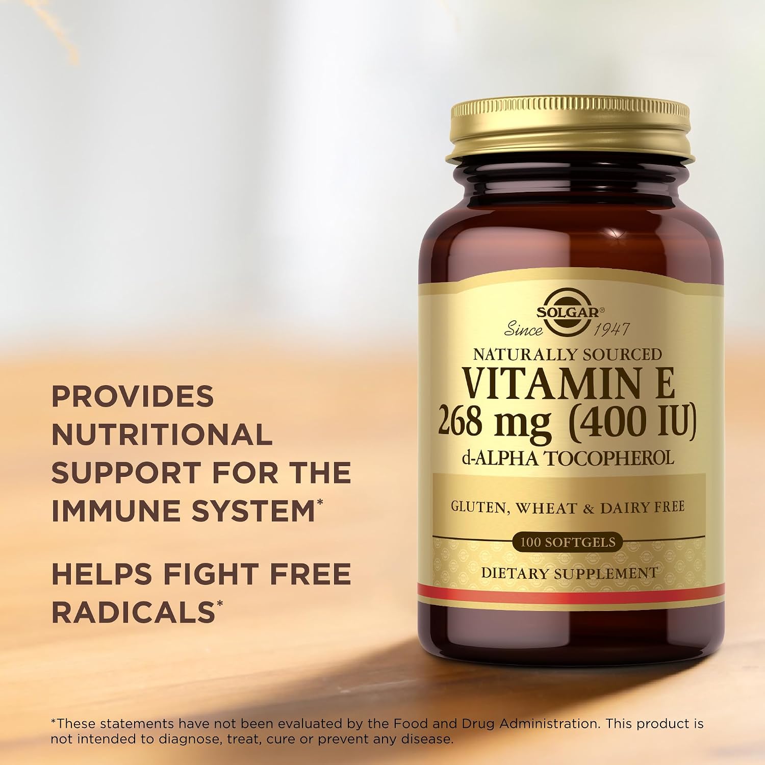 Solgar Vitamin E 400 IU (268 mg) – 100 Softgels – d-Alpha Tocopherol - görsel 5